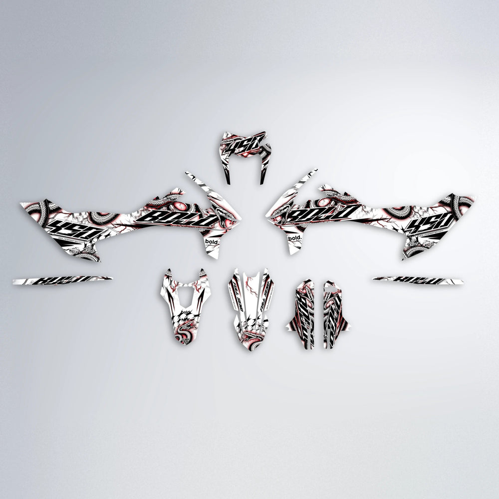 SERPENT KTM SMC 690 graphics kit parts layout in Black & Red