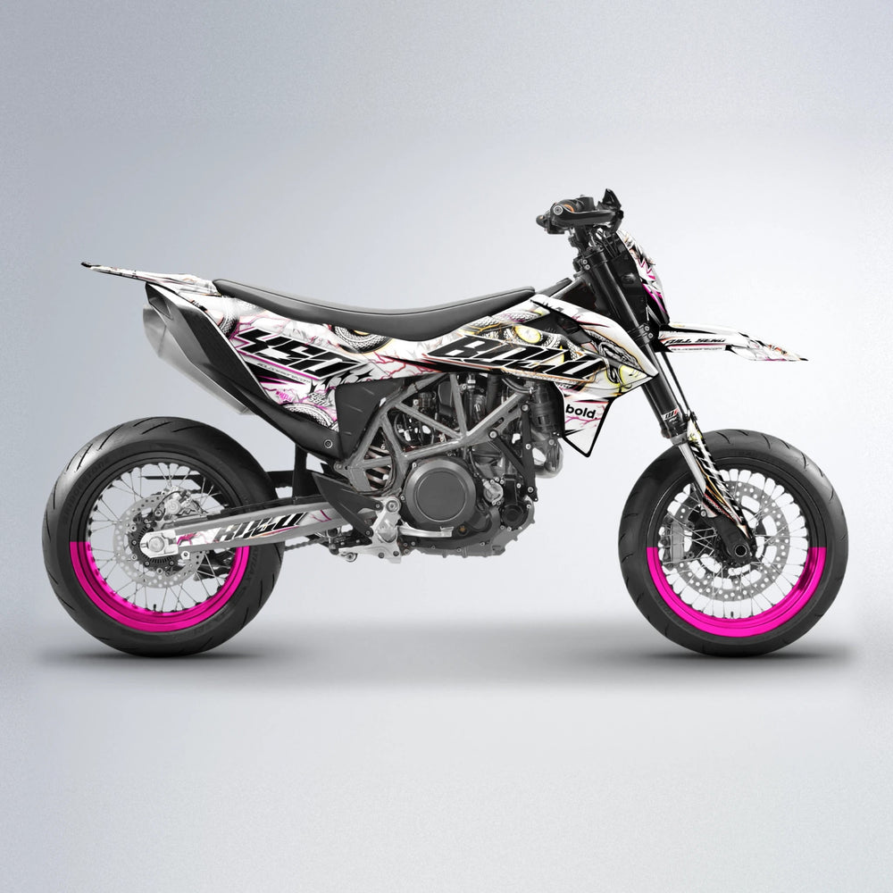 SERPENT KTM SMC 690 supermoto graphics kit in Pink & Yellow