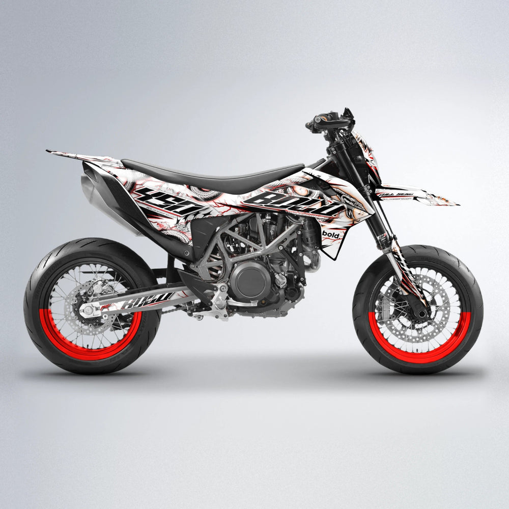 SERPENT KTM SMC 690 supermoto graphics kit in Red & Orange