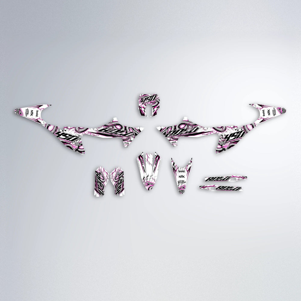 SERPENT Stark Varg MX graphics kit parts layout in Pink