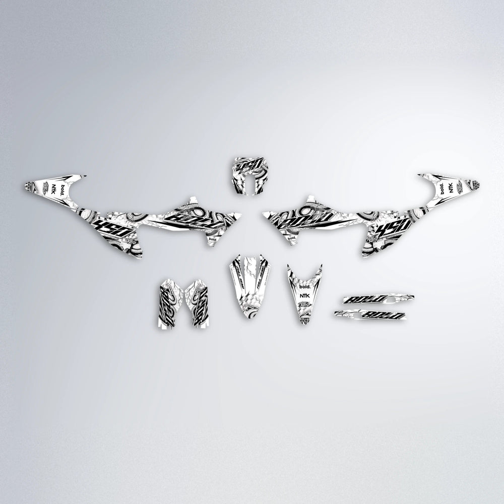 SERPENT Stark Varg MX graphics kit parts layout in White