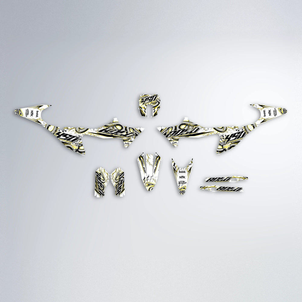 SERPENT Stark Varg MX graphics kit parts layout in Yellow