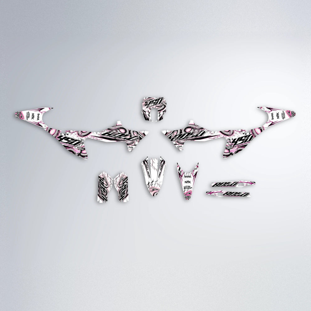 SERPENT Stark Varg SM graphics kit parts layout in Flamingo