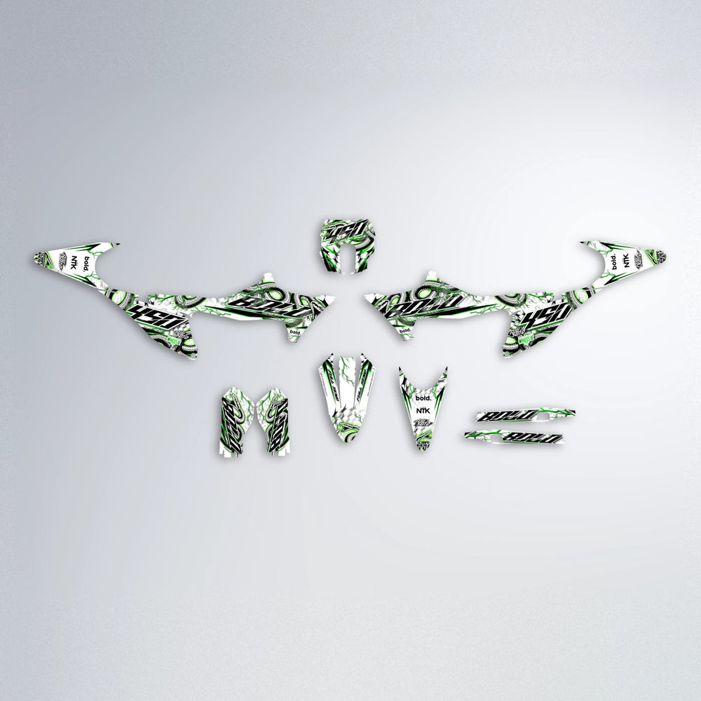 SERPENT Stark Varg SM graphics kit parts layout in Green