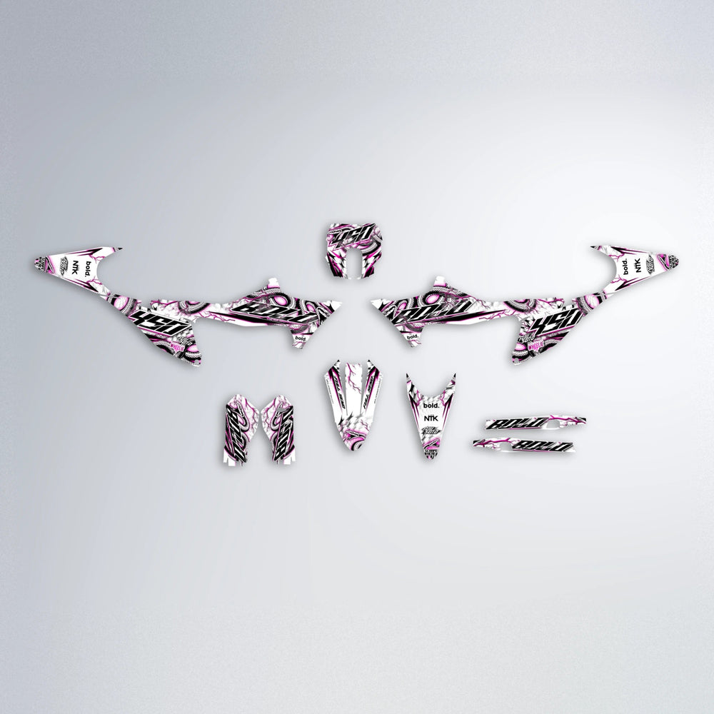 SERPENT Stark Varg SM graphics kit parts layout in Pink