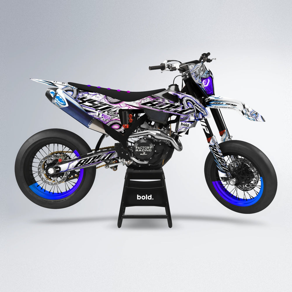 SERPENT supermoto graphics kit in Blue Purple Fade