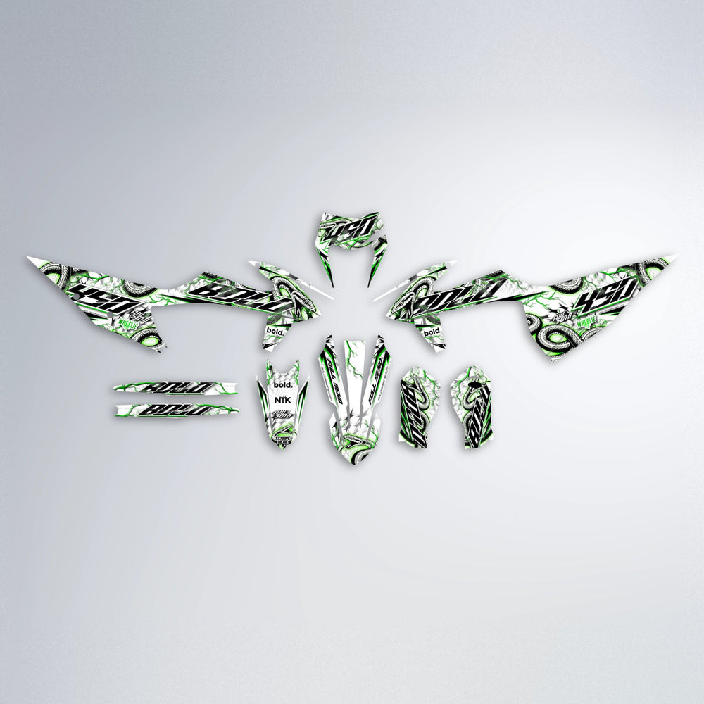 SERPENT graphics kit parts layout in Green