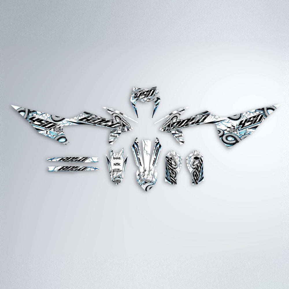 SERPENT graphics kit parts layout in Light Blue & White
