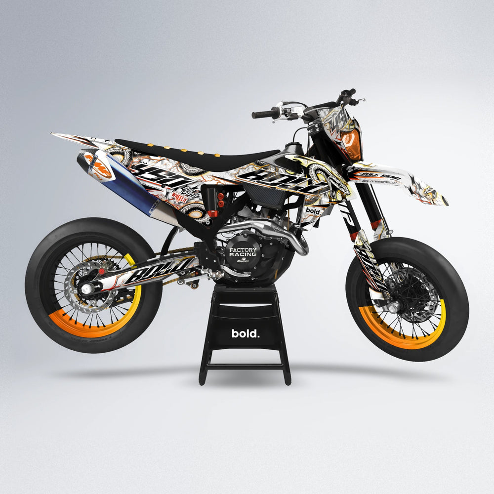 SERPENT supermoto graphics kit in Orange & Yellow