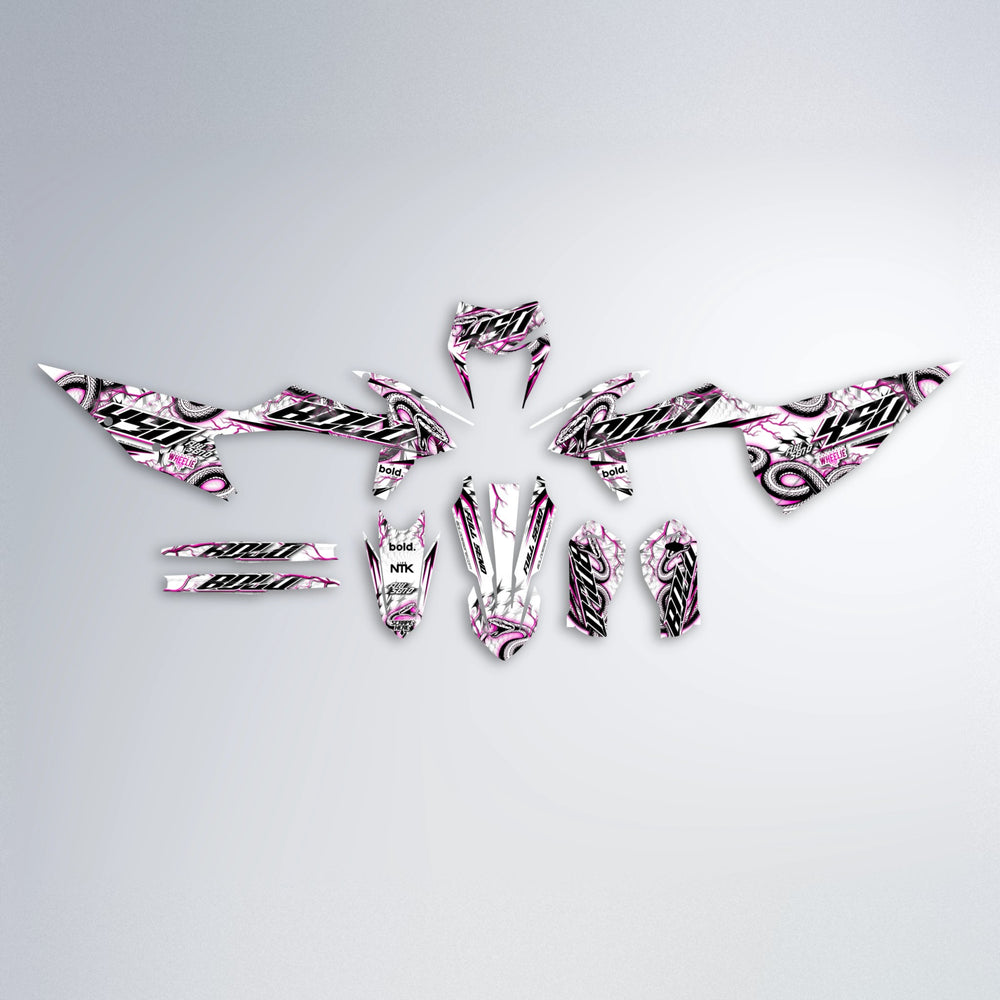 SERPENT graphics kit parts layout in Pink