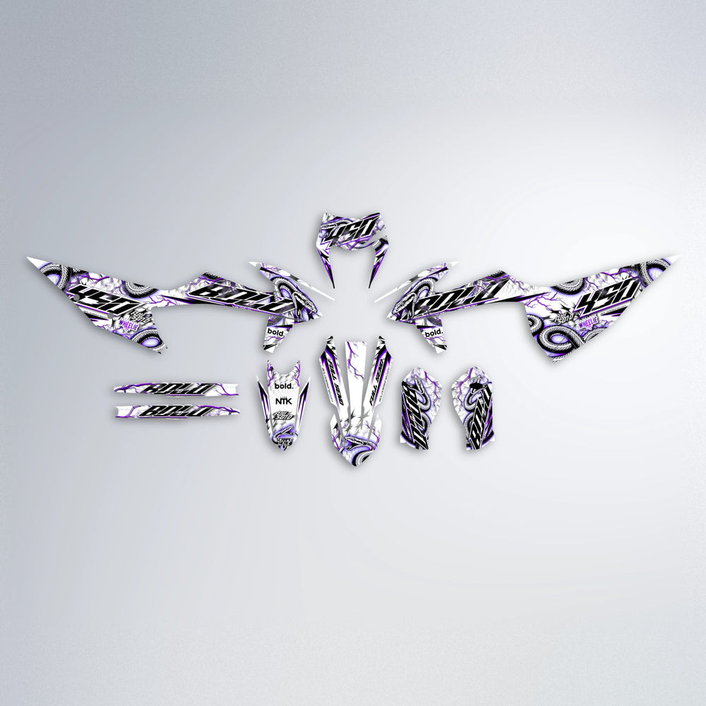 SERPENT graphics kit parts layout in Purple