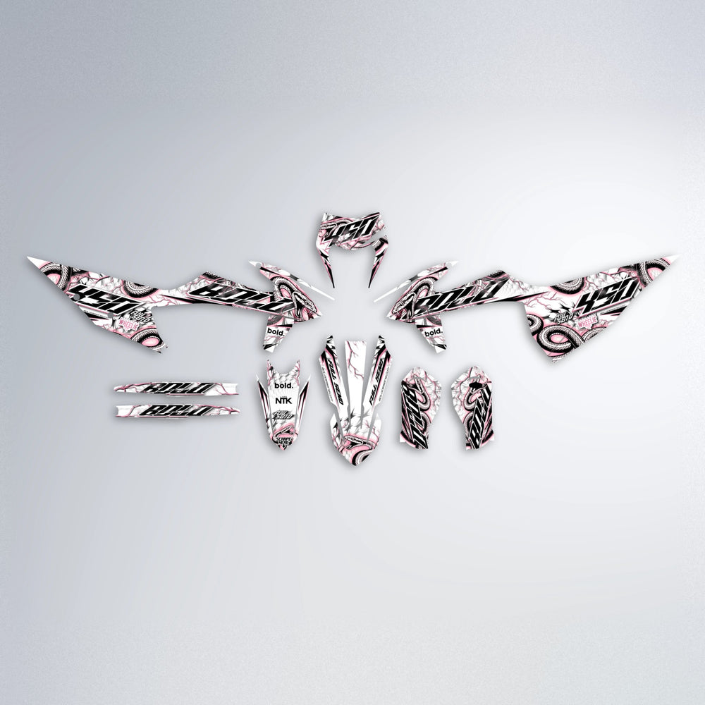 SERPENT graphics kit parts layout in Sakura Pink