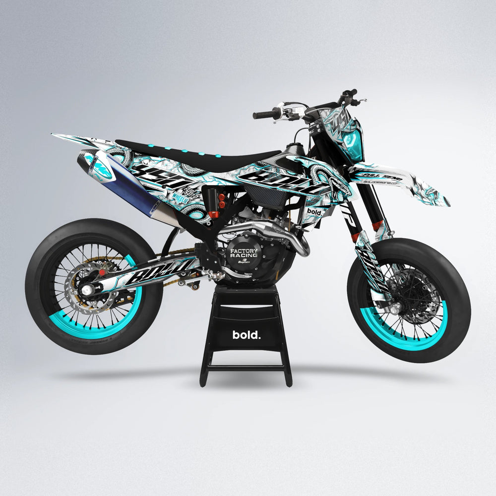 SERPENT supermoto graphics kit in Teal
