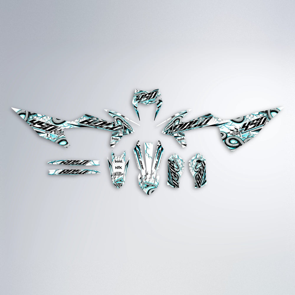 SERPENT graphics kit parts layout in Teal