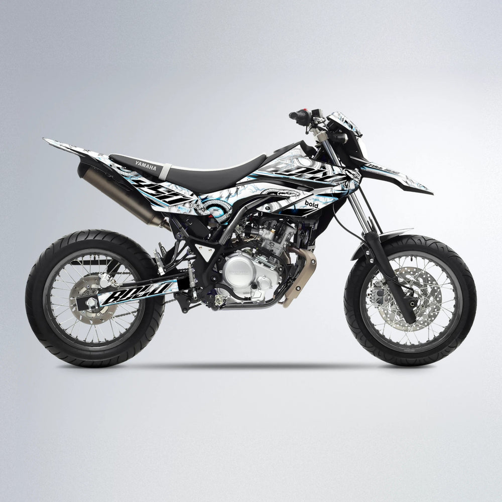 SERPENT Yamaha WR 125X supermoto graphics kit in Light Blue & White