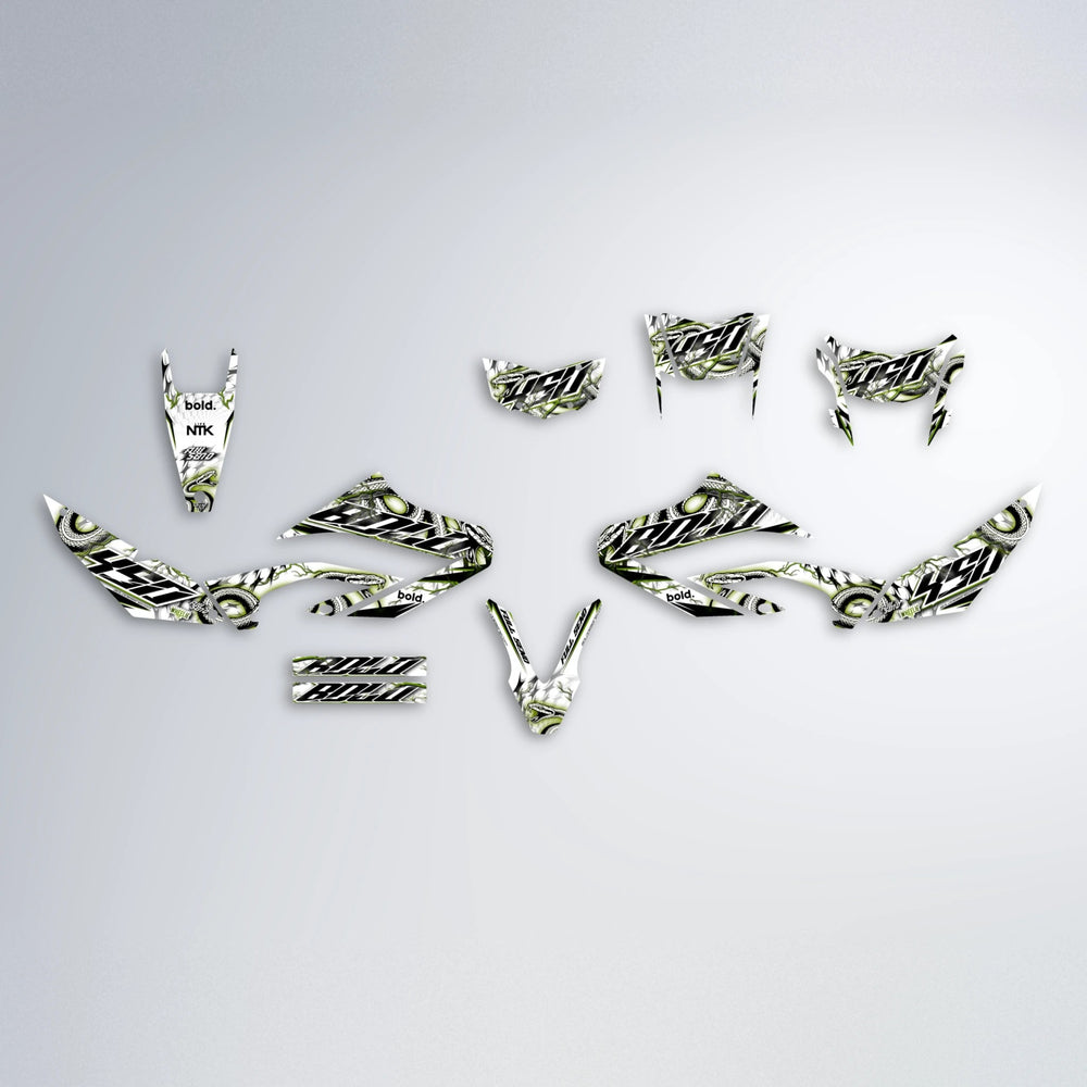 SERPENT Yamaha WR 125X graphics kit parts layout in Olive