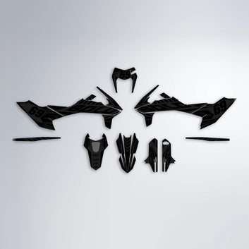 SHADE KTM SMC 690 graphics kit parts layout in Black