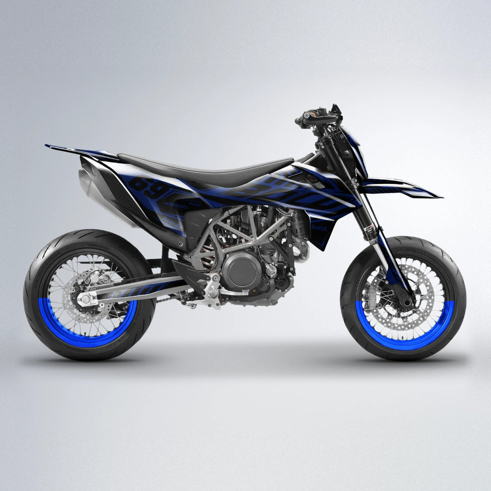 SHADE KTM SMC 690 supermoto graphics kit in Blue