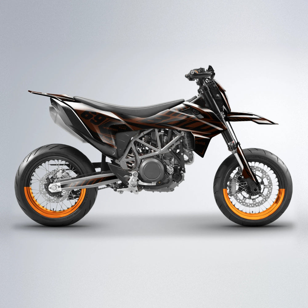 SHADE KTM SMC 690 supermoto graphics kit in Orange