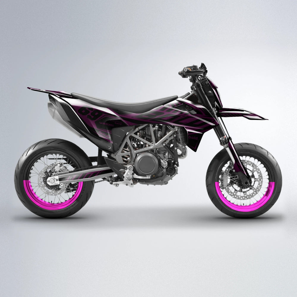 SHADE KTM SMC 690 supermoto graphics kit in Pink