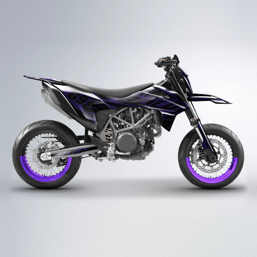 SHADE KTM SMC 690 supermoto graphics kit in Purple