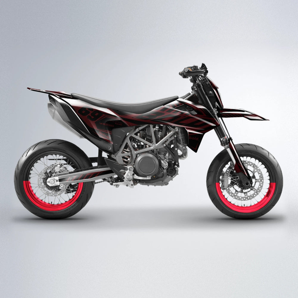 SHADE KTM SMC 690 supermoto graphics kit in Red