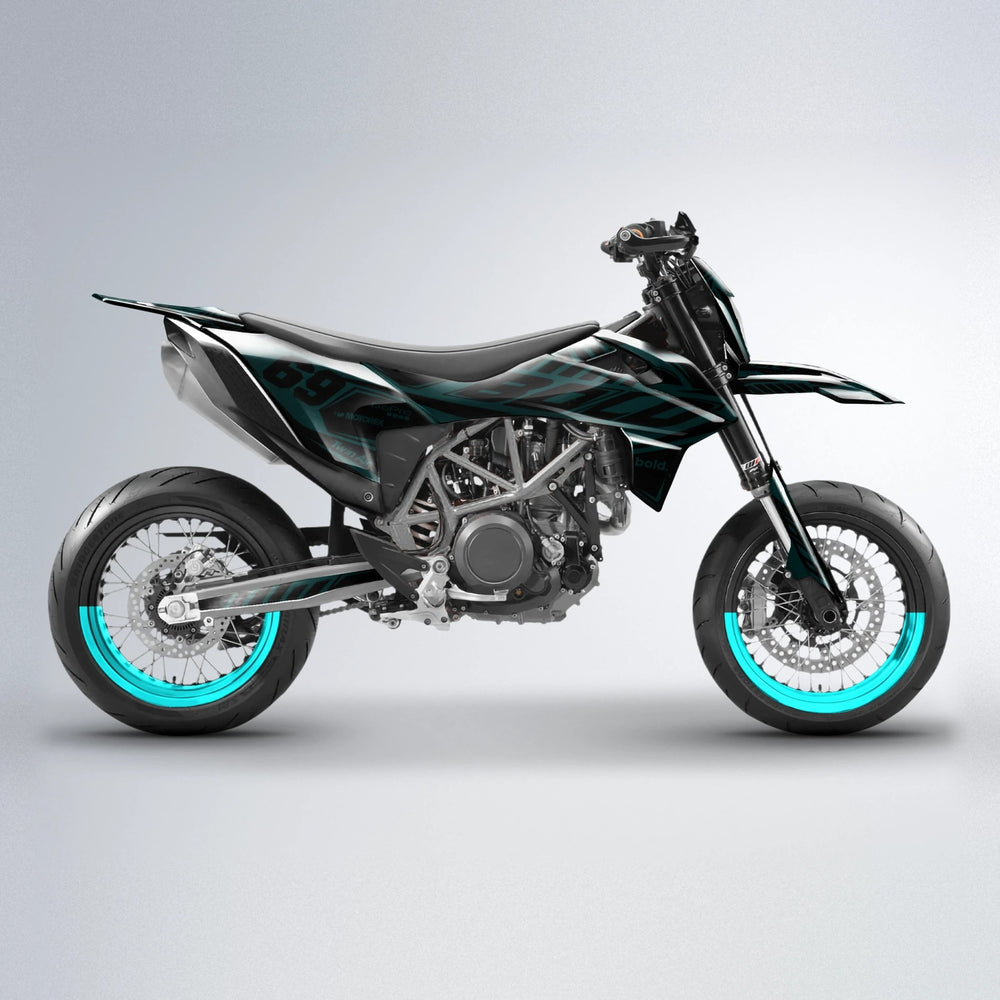 SHADE KTM SMC 690 supermoto graphics kit in Teal
