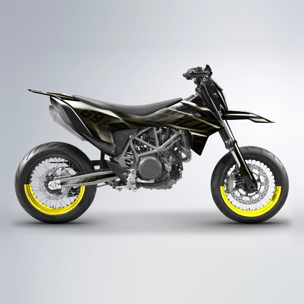 SHADE KTM SMC 690 supermoto graphics kit in Yellow