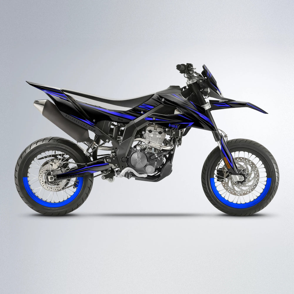 SKITZ Aprilia SX 125 supermoto graphics kit in Blue