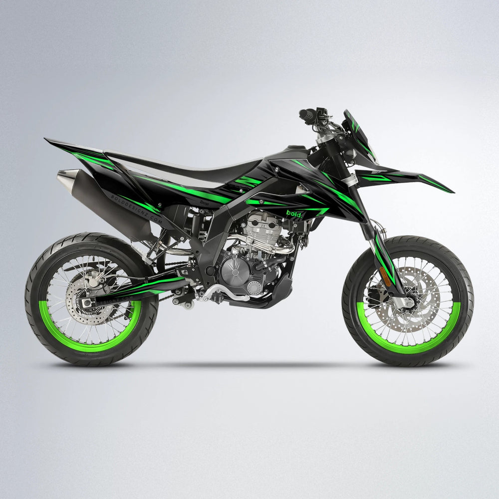 SKITZ Aprilia SX 125 supermoto graphics kit in Green