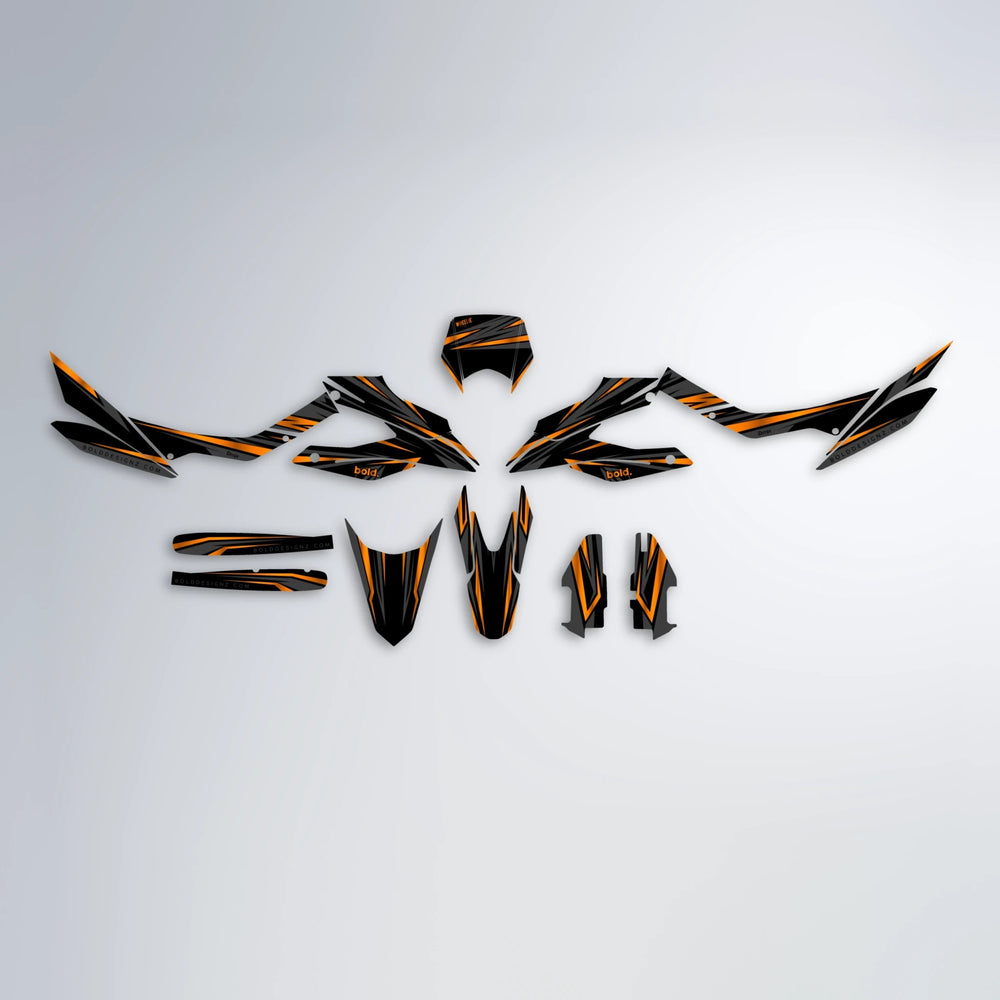 SKITZ Aprilia SX 125 graphics kit parts layout in Orange