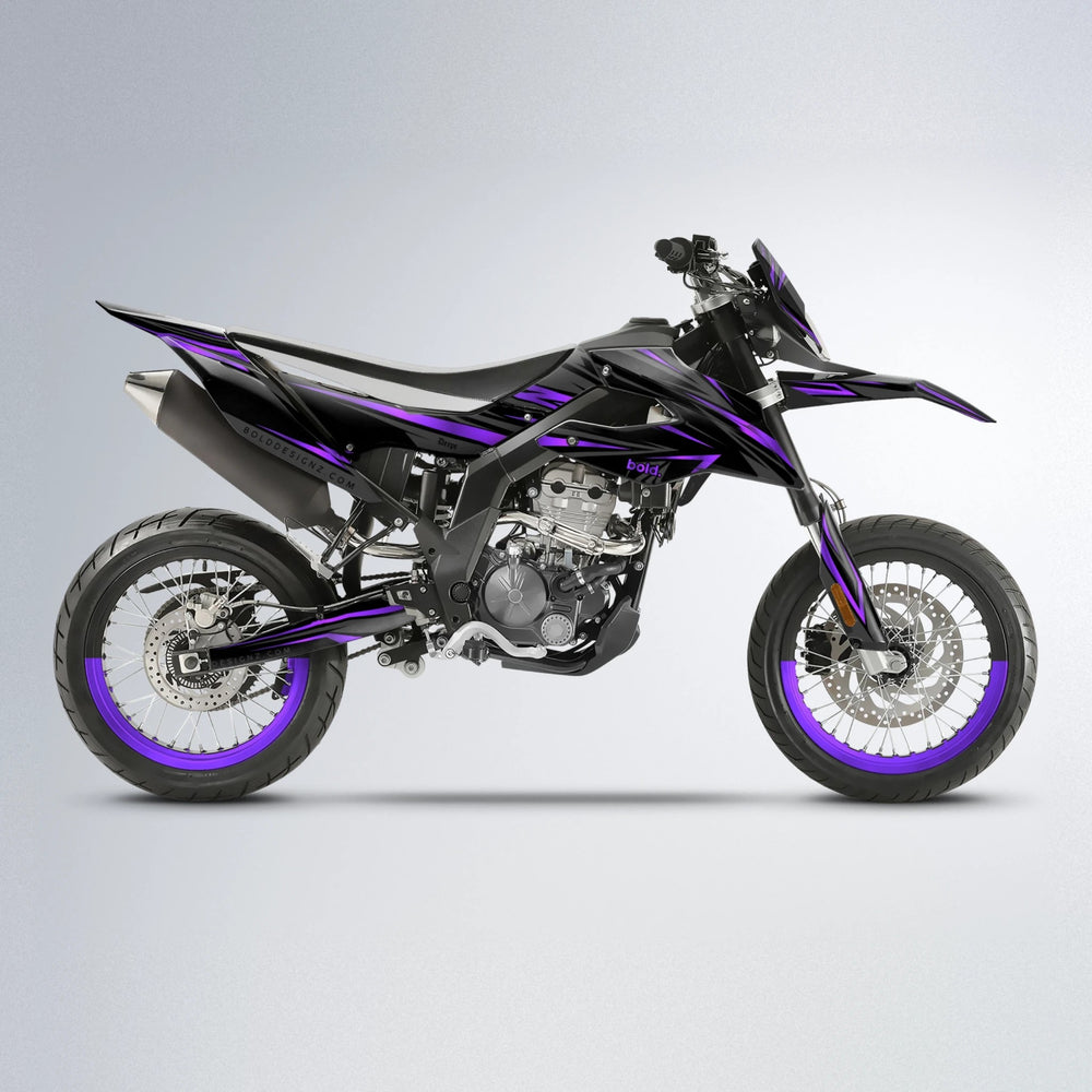 SKITZ Aprilia SX 125 supermoto graphics kit in Purple