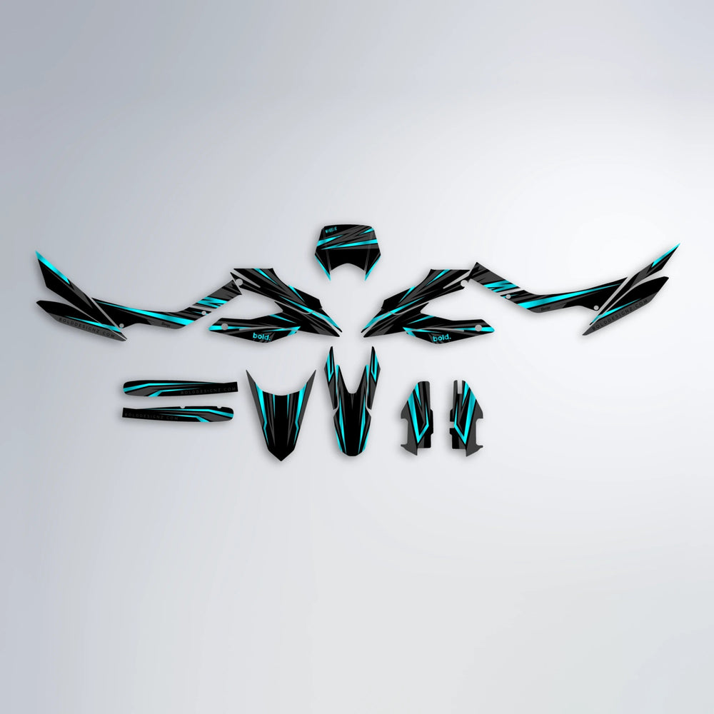 SKITZ Aprilia SX 125 graphics kit parts layout in Teal
