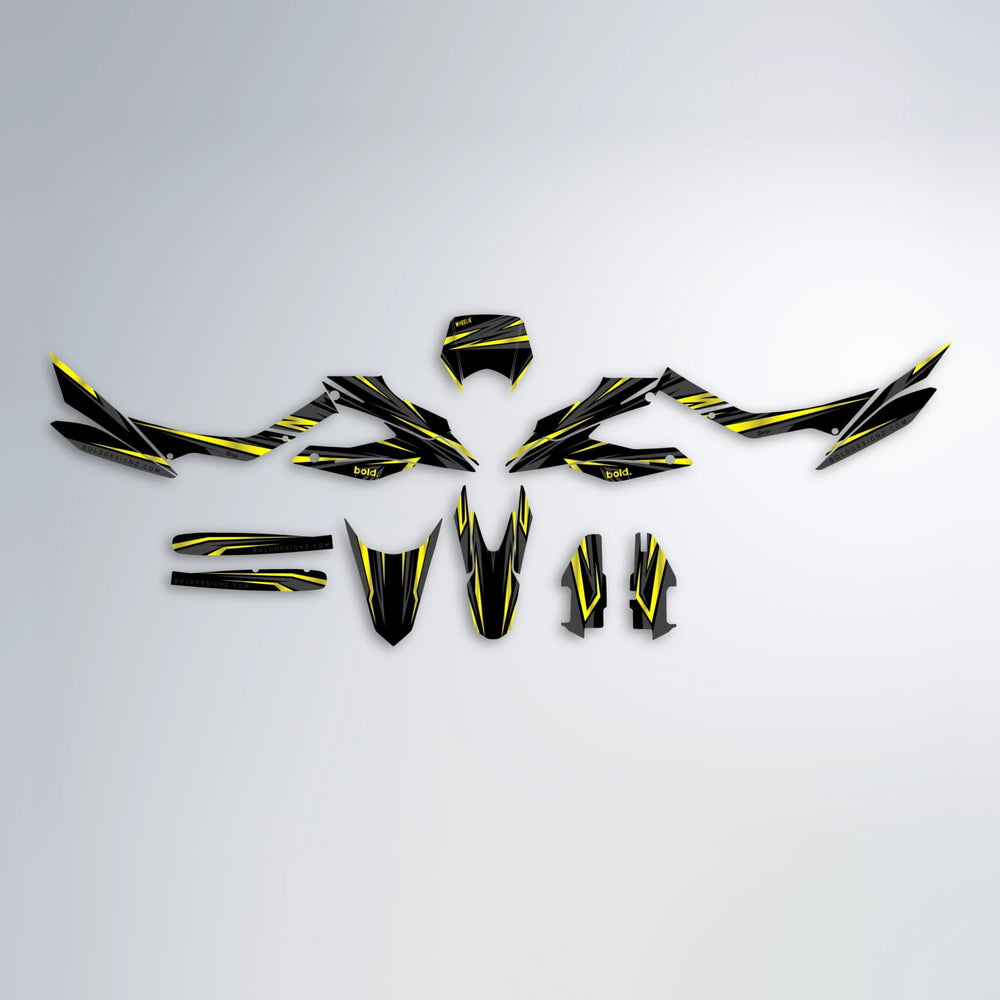 SKITZ Aprilia SX 125 graphics kit parts layout in Yellow