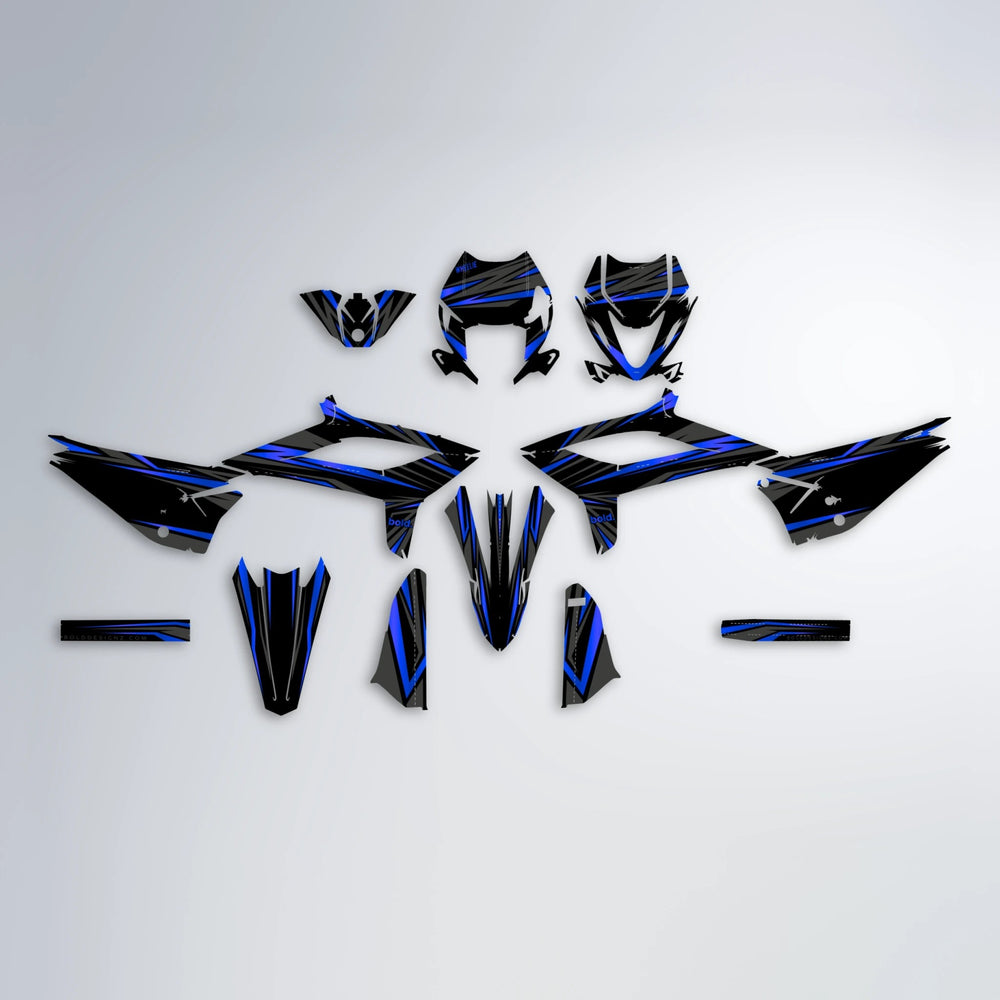 SKITZ Beta graphics kit parts layout in Blue