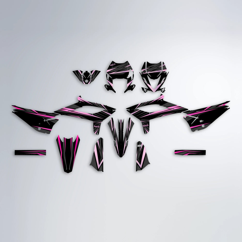 SKITZ Beta graphics kit parts layout in Flamingo