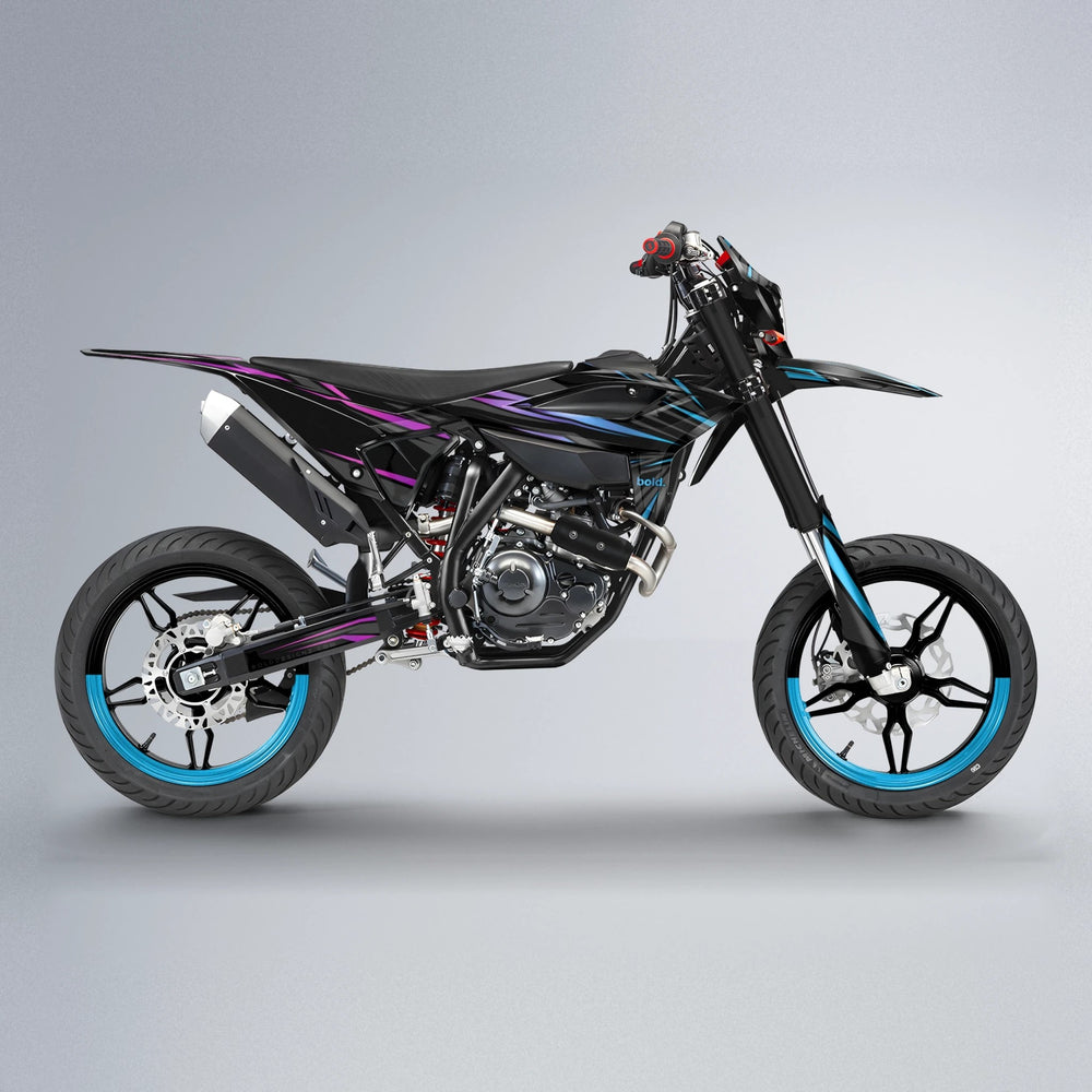 SKITZ Beta supermoto graphics kit in Pink & Light Blue