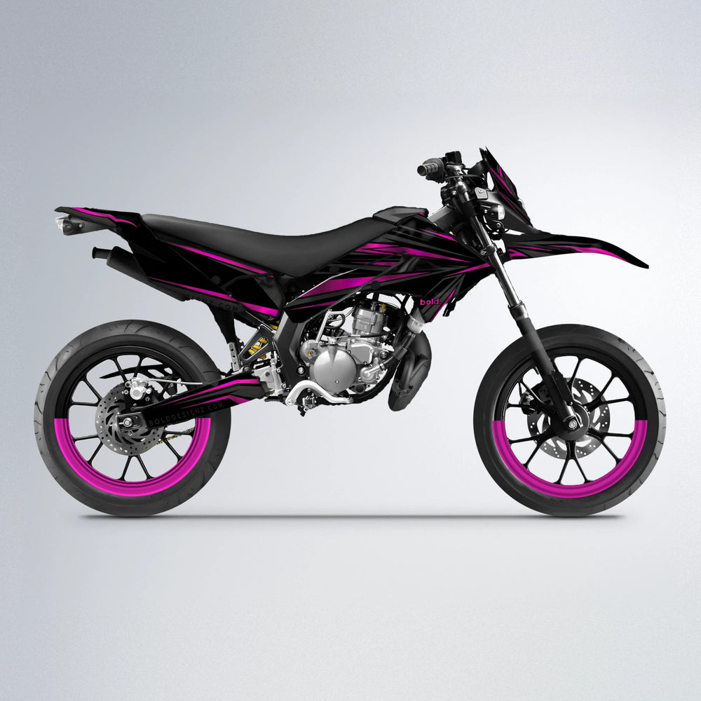 SKITZ Derbi Senda supermoto graphics kit in Pink