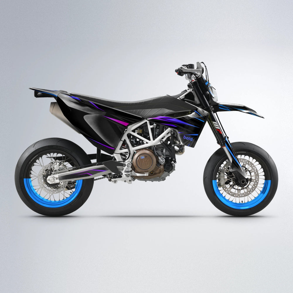 SKITZ Husqvarna 701 supermoto graphics kit in Blue Purple Fade