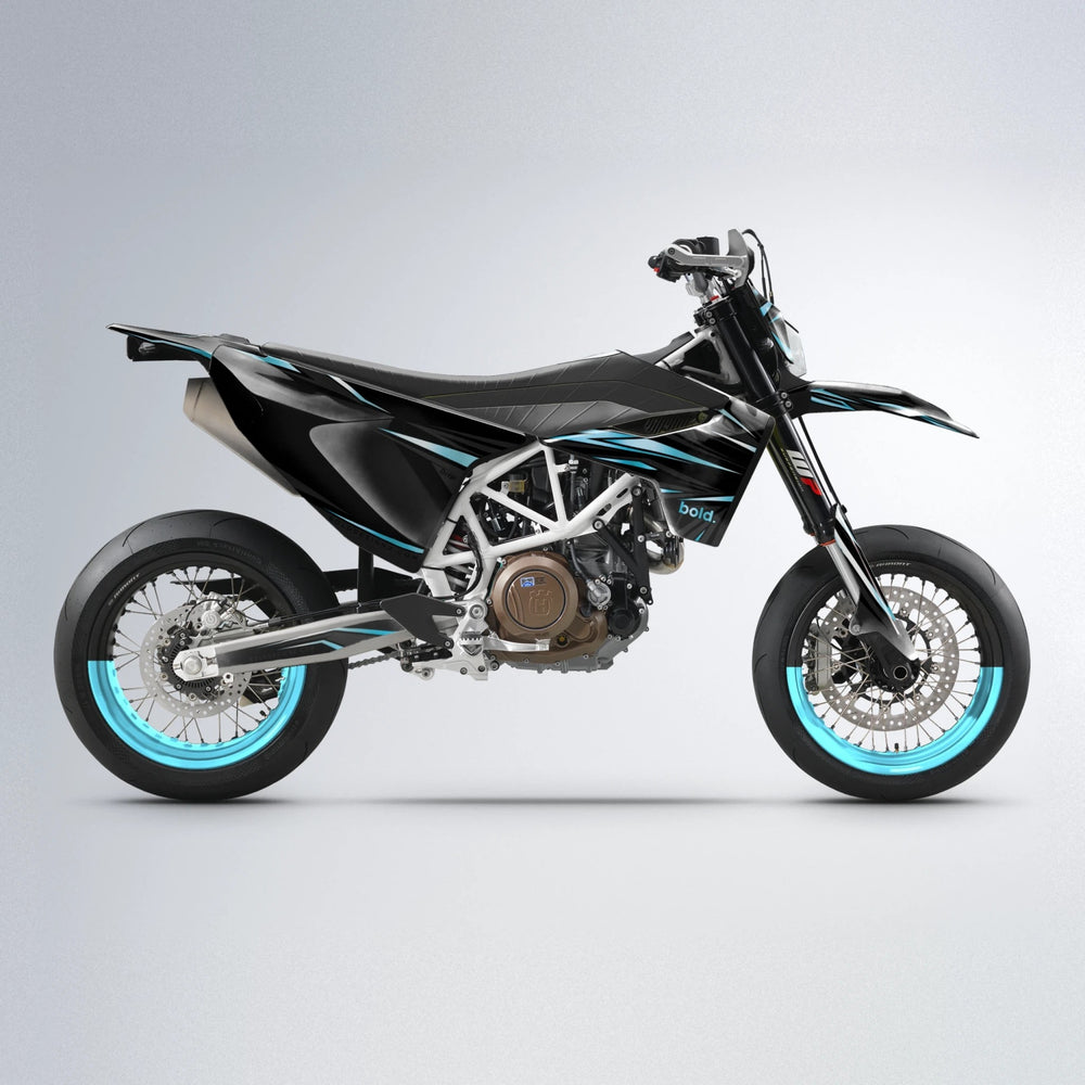 SKITZ Husqvarna 701 supermoto graphics kit in Light Blue & White