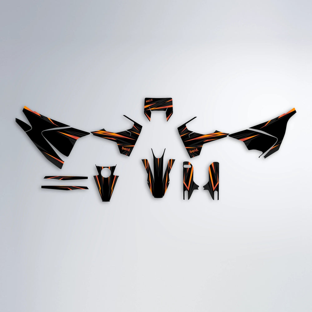 SKITZ Husqvarna 701 graphics kit parts layout in Orange