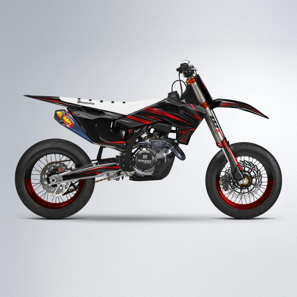 SKITZ Husqvarna FE/TE supermoto graphics kit in Custom Colour