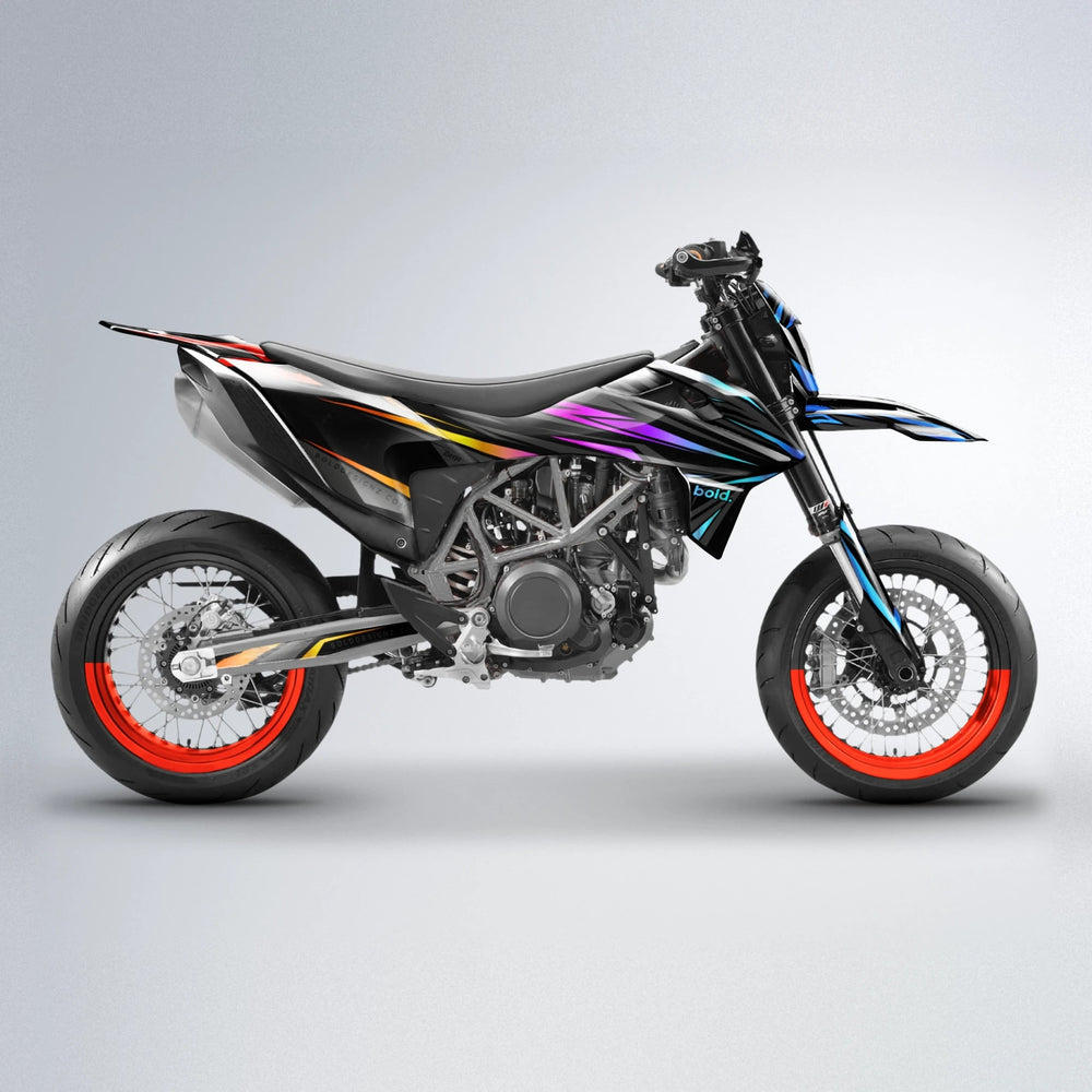 SKITZ KTM SMC 690 supermoto graphics kit in Sunset Fade