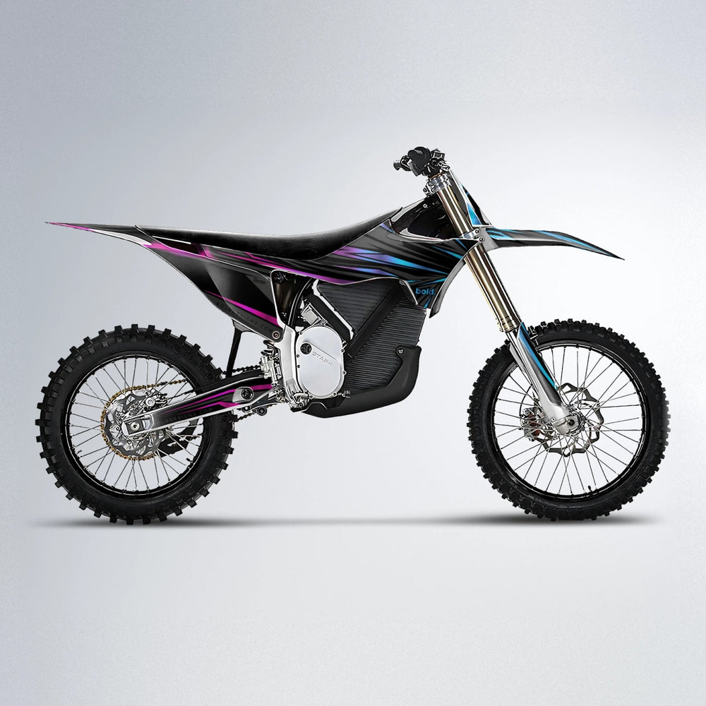 SKITZ Stark Varg MX motocross graphics kit in Pink & Light Blue