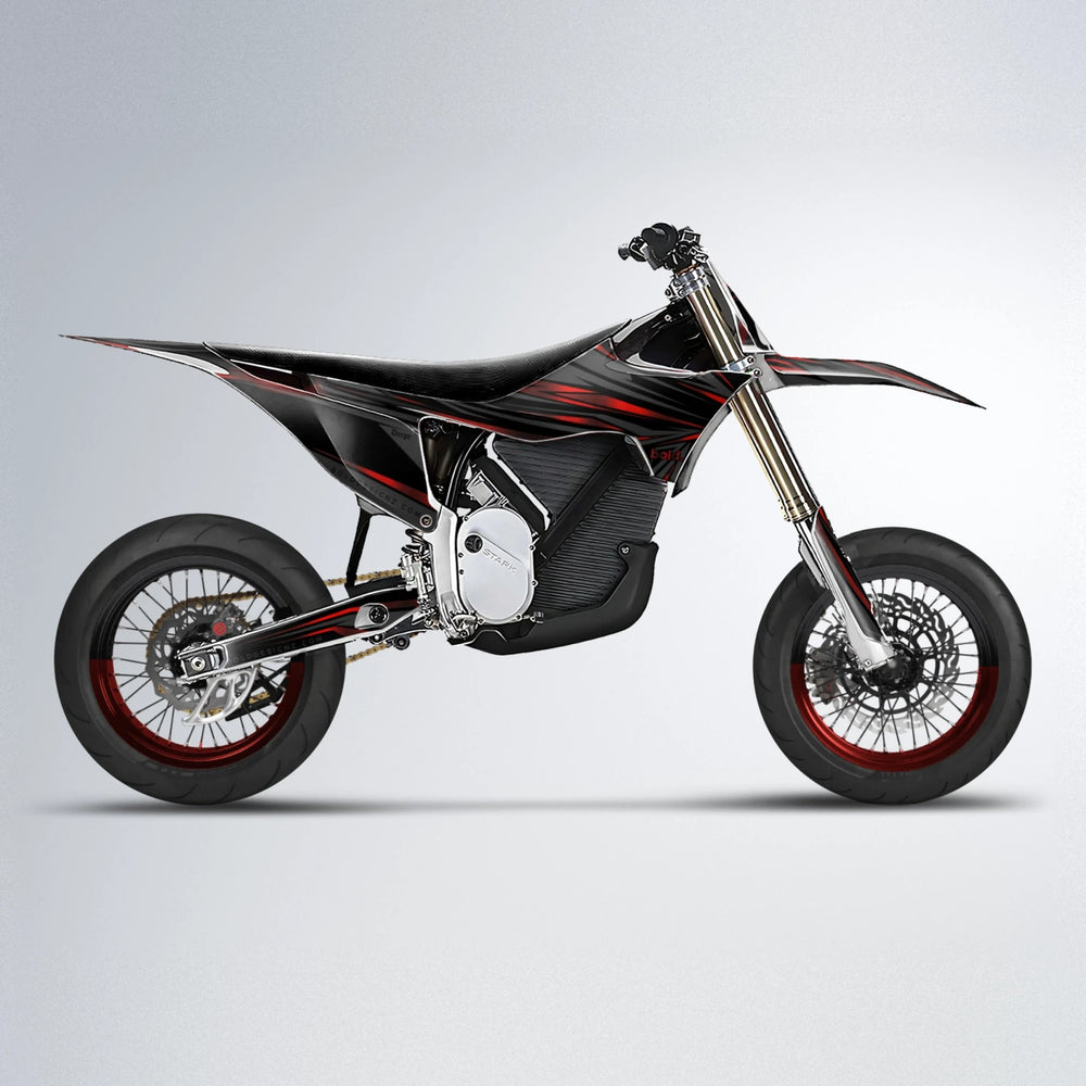 SKITZ Stark Varg SM supermoto graphics kit in Black & Red
