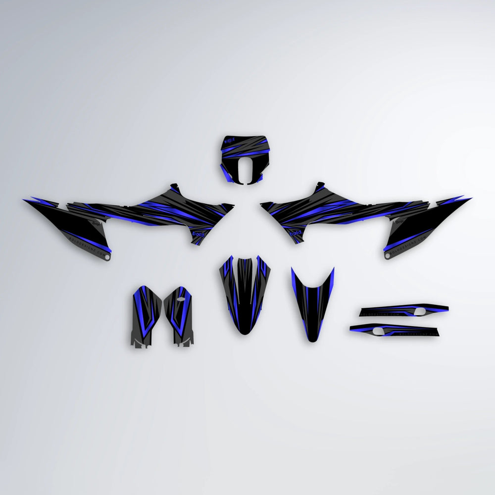 SKITZ Stark Varg SM graphics kit parts layout in Blue
