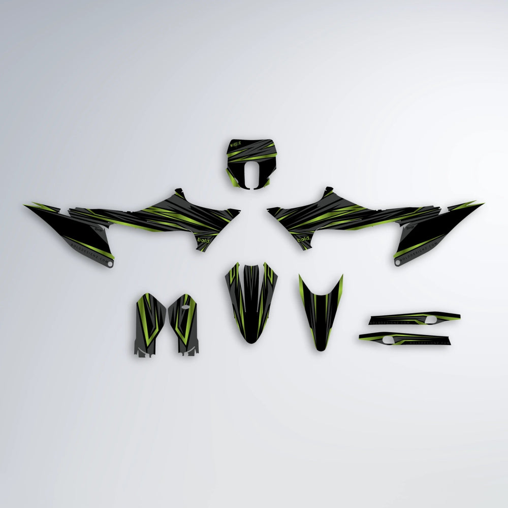 SKITZ Stark Varg SM graphics kit parts layout in Olive