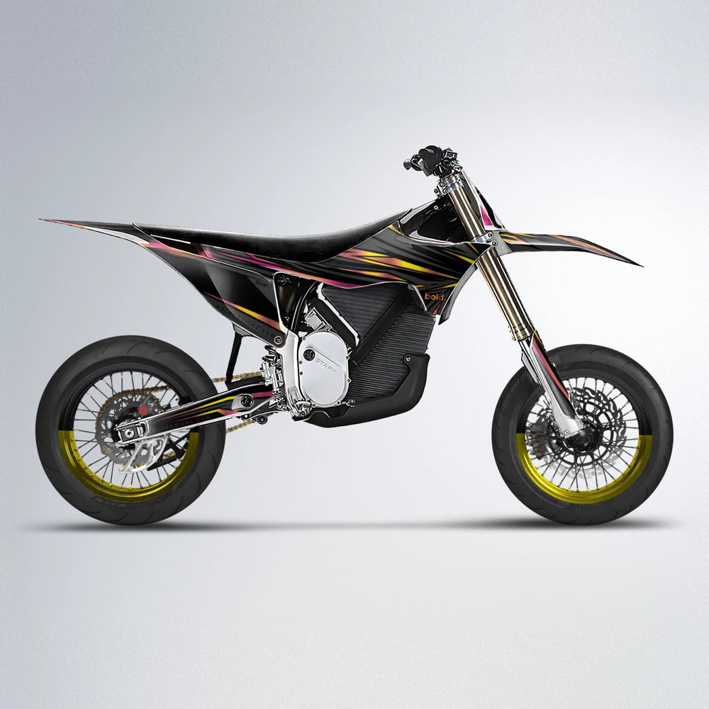 SKITZ Stark Varg SM supermoto graphics kit in Pink & Yellow