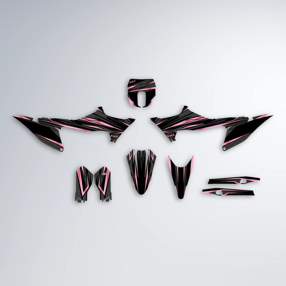 SKITZ Stark Varg SM graphics kit parts layout in Sakura Pink
