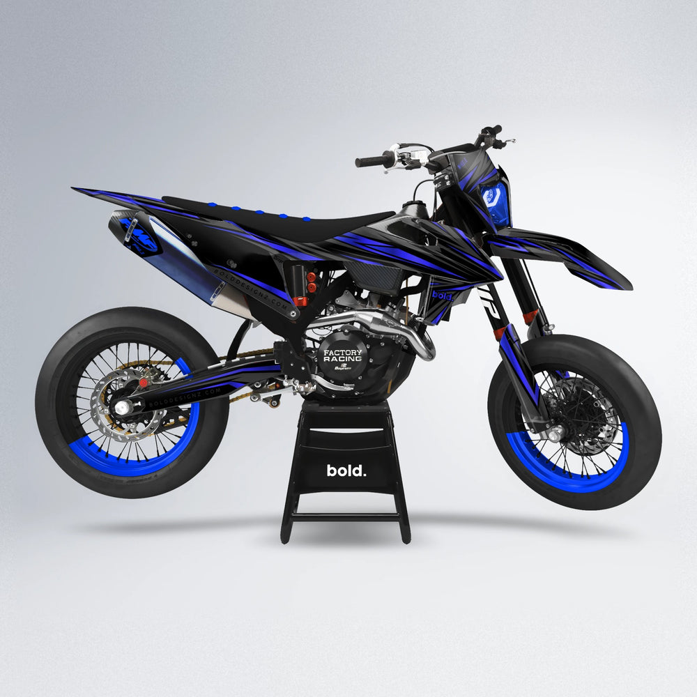 SKITZ supermoto graphics kit in Blue